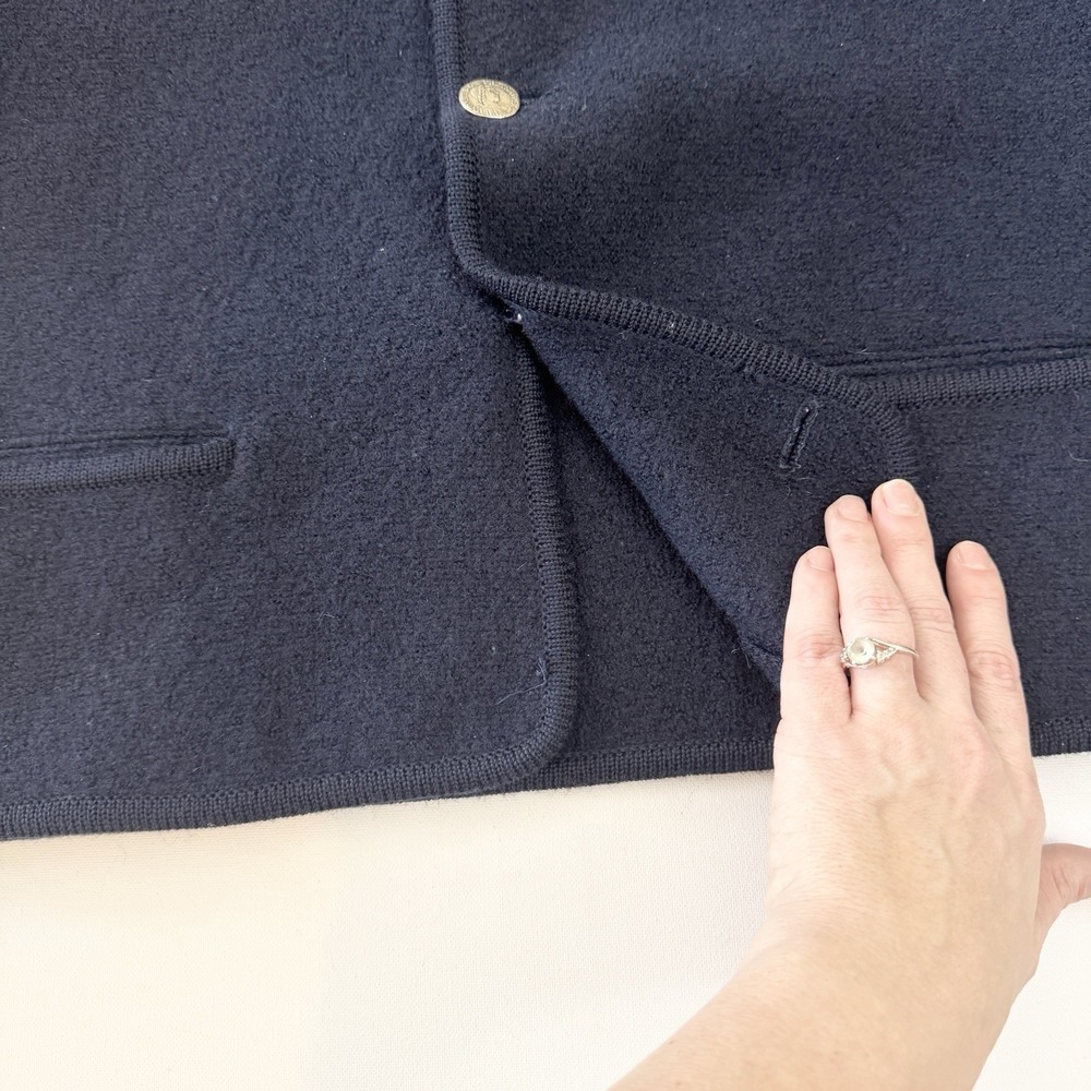 Navy Wool Blend Button-Front Blazer Jacket - image 10